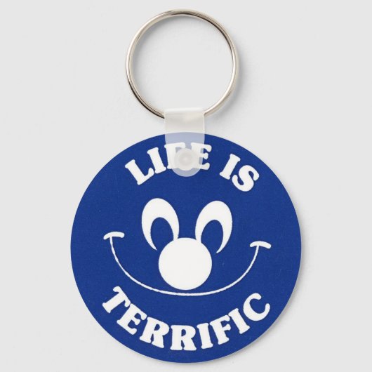 Blue Happy Face Keychain (Voorkant)