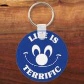 Blue Happy Face Keychain (Voorkant)