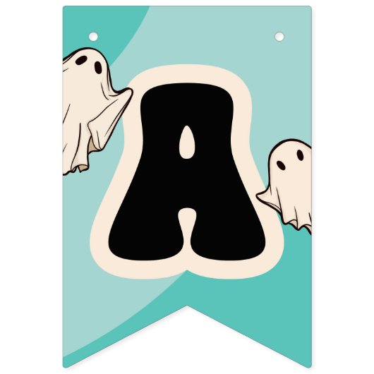 Blue Happy Halloween Kinder Party Vlaggetjes (Tweede vlag)