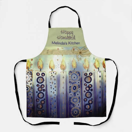 Blue Happy Hanuka Candles All-Over Print Schort (Voorkant)