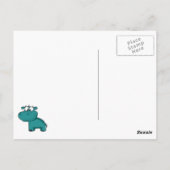 Blue Happy Hippo Briefkaart (Achterkant)