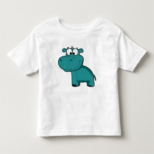 Blue Happy Hippo Kinder Shirts (Voorkant)