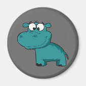 Blue Happy Hippo Magneet (Voorkant)