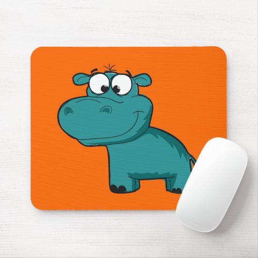 Blue Happy Hippo Muismat (Met muis)