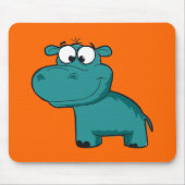Blue Happy Hippo Muismat (Voorkant)