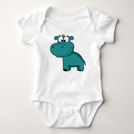 Blue Happy Hippo Romper (Voorkant)
