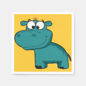 Blue Happy Hippo Servetten (Voorkant)