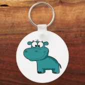 Blue Happy Hippo Sleutelhanger (Voorkant)