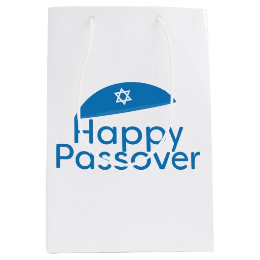 Blue Happy Passover Greeting met Kippah Medium Cadeauzakje