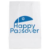 Blue Happy Passover Greeting met Kippah Medium Cadeauzakje (Achterkant)