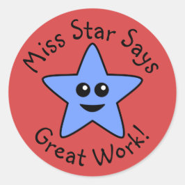 Blue Happy Star geweldige Stickers