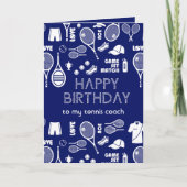 Blue Happy 🎾 Tennis 💙 🤍 Kaart (Voorkant)
