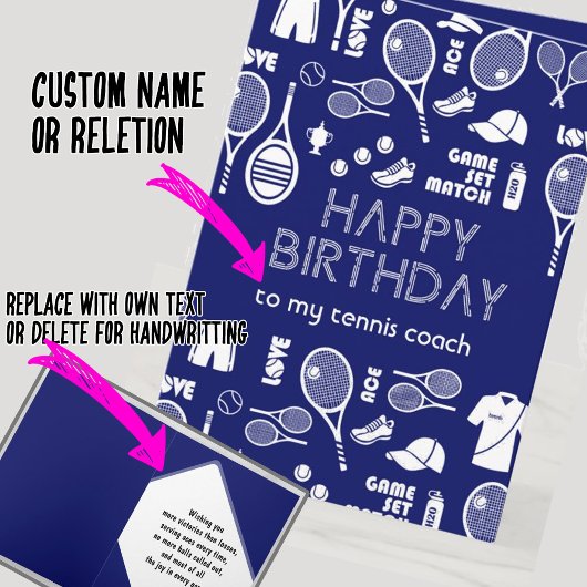 Blue Happy 🎾 Tennis 💙 🤍 Kaart