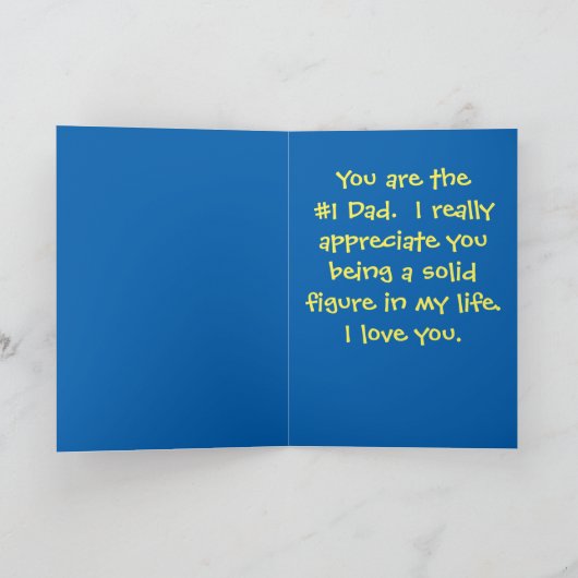 Blue Happy Vaderdag Kaart (Binnen)