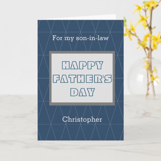 Blue Happy Vaderdag Son in Law Kaart (Gele Bloem)