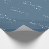 Blue Happy Vaderdag Text Cadeaupapier (Hoek)