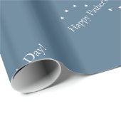Blue Happy Vaderdag Text Cadeaupapier (Rol Hoek)
