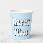 Blue Happy vibes Papieren Bekers (Voorkant)