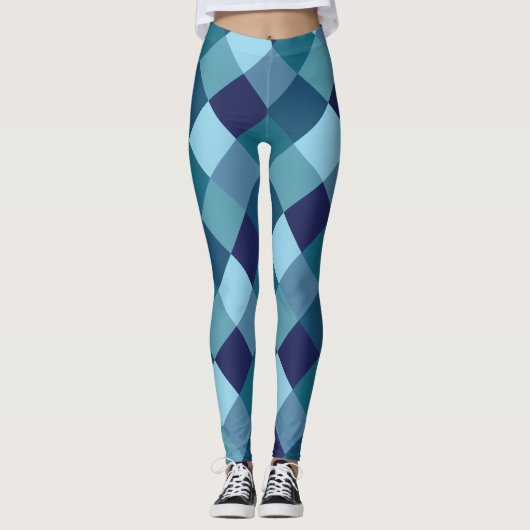 Blue Harlequin Patroon Leggings (Voorkant)