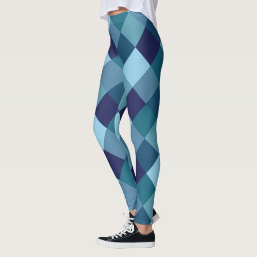 Blue Harlequin Patroon Leggings (Links)