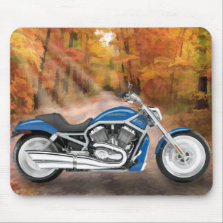 Blue Harley en Autumn Leaves Muismat