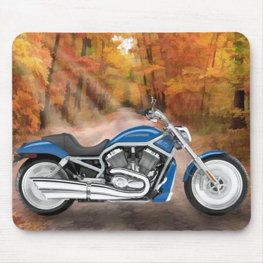 Blue Harley en Autumn Leaves Muismat (Voorkant)