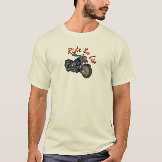 Blue Harley Motorcycle T-shirt (Voorkant)