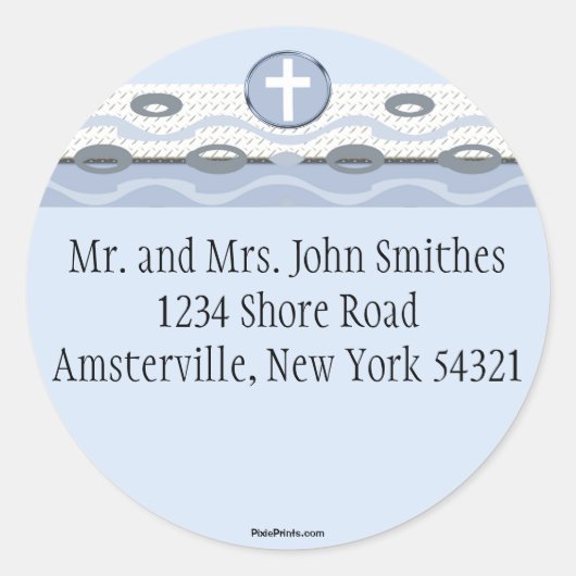 Blue Harmony Religious Return Adres Sticker (Voorkant)