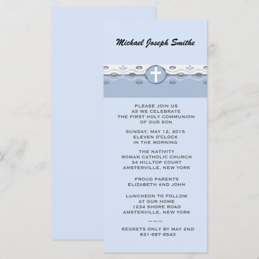 Blue Harmony Slim Invitation (Voorkant / Achterkant)