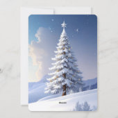 Blue Hat Snowman Christmas Tree Holiday Card Feestdagenkaart (Achterkant)