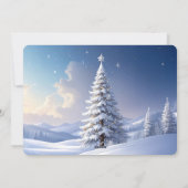 Blue Hat Snowman Christmas Tree Holiday Card Feestdagenkaart (Achterkant)
