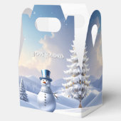 Blue Hat Snowman Christmas Tree Holiday Favor Box Bedankdoosjes (Geopend)