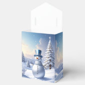 Blue Hat Snowman Christmas Tree Holiday Favor Box Bedankdoosjes (Geopend)
