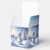 Blue Hat Snowman Christmas Tree Holiday Favor Box Bedankdoosjes (Geopend)