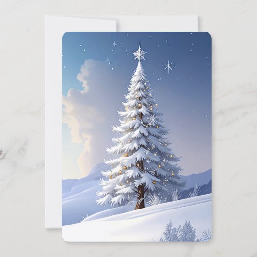 Blue Hat Snowman Christmas Tree Holiday Party Kaart (Achterkant)