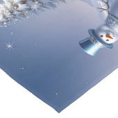 Blue Hat Snowman Christmas Tree Table Runner Medium Tafelloper (Hoek)