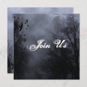 Blue Haunted Sky Custom Halloween Uitnodigingen (Voorkant / Achterkant)