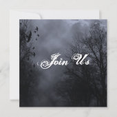 Blue Haunted Sky Custom Halloween Uitnodigingen (Voorkant)