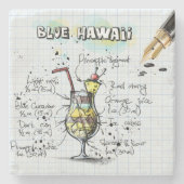 Blue Hawaï-Drink Stenen Onderzetter (Voorkant)