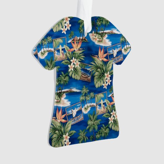 Blue Hawaii Aloha Shirt Ornament (voorkant)