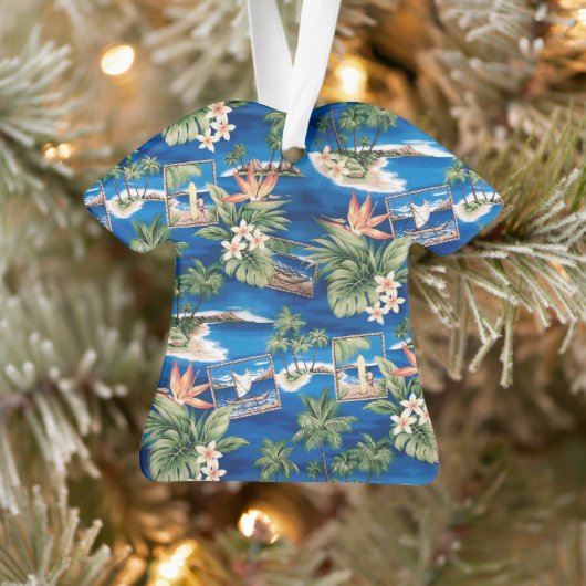 Blue Hawaii Aloha Shirt Ornament (Boom)