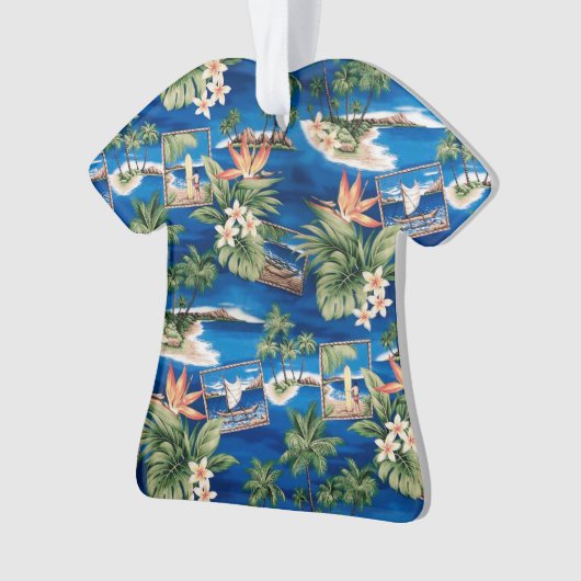 Blue Hawaii Aloha Shirt Ornament (voorkant)