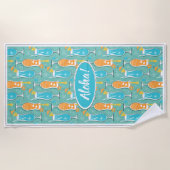 Blue Hawaii and Tropical Itch - Bg Turquoise Strandlaken (Voorkant)