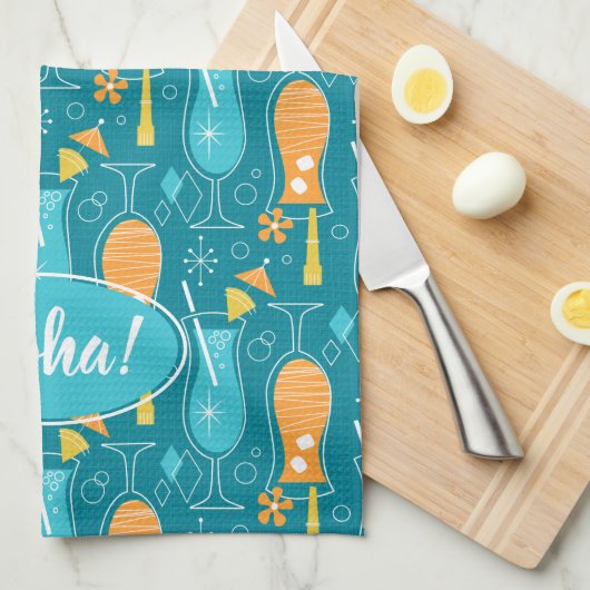 Blue Hawaii and Tropical Itch Theedoek (Quarter Fold)