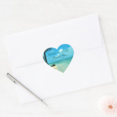 Blue Hawaii Beach bruiloft dank u Hart Sticker (Envelop)