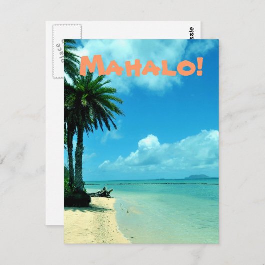Blue Hawaii Beach Postcard Briefkaart (Voorkant / Achterkant)