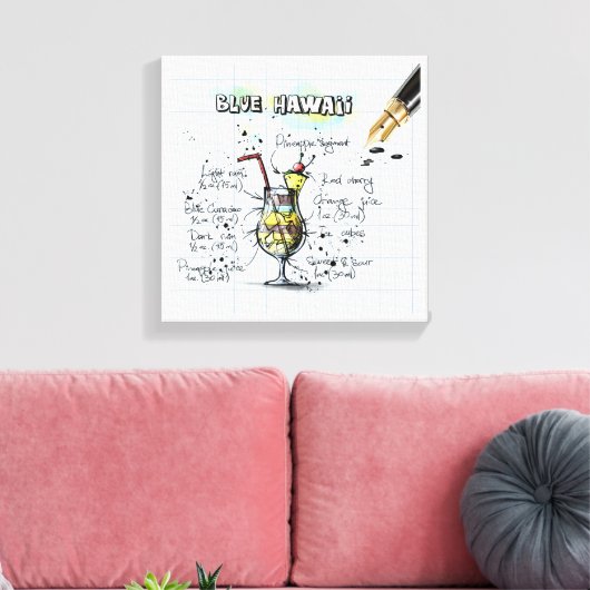 Blue Hawaii Canvas Afdruk (Insitu (Woonkamer))