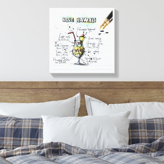 Blue Hawaii Canvas Afdruk (Insitu (Slaapkamer))