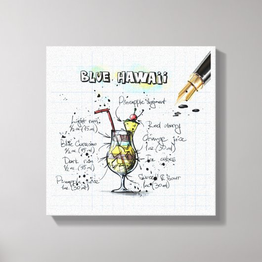 Blue Hawaii Canvas Afdruk (Voorkant)