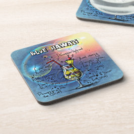 Blue Hawaii Cocktail (#1 van 12 Drink Recipe Set) Bier Onderzetter